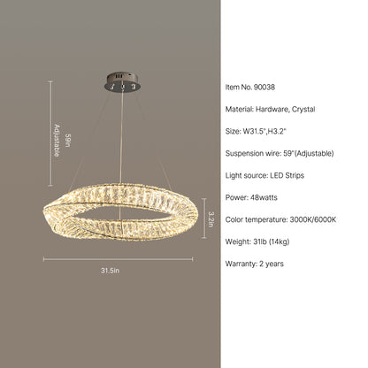 W31.5" LED round hanging chandelier Elaris