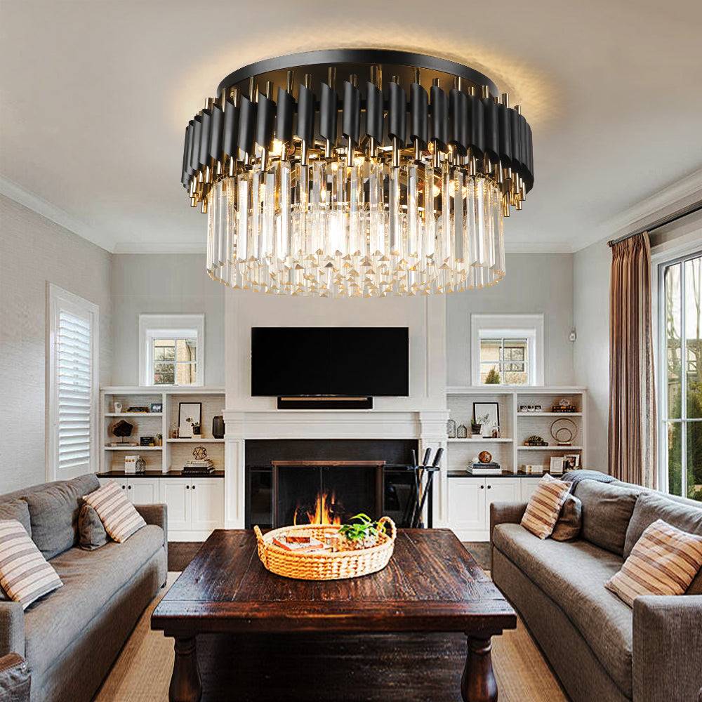 Black crystal rod living room ceiling light Ethereal Ceiling