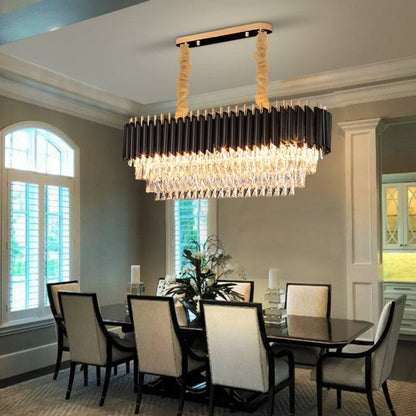 LED  black oval dining room chandelier Ethereal Pendant