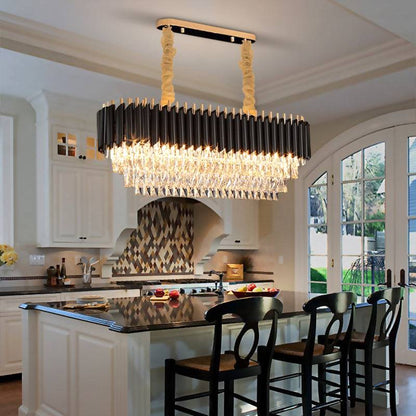 black modern crystal dining room chandelier Ethereal Pendant