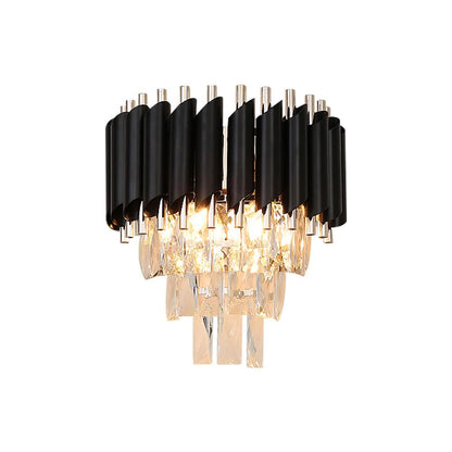 Led black metal crystal wall lamp Ethereal Sconce