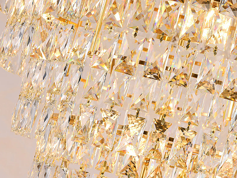 Luxury villa shiny crystal chandelier Ethereal loft Detail