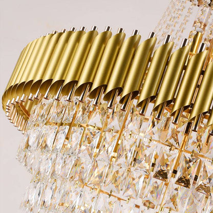 Gold led villa crystal chandelier Ethereal loft Detail