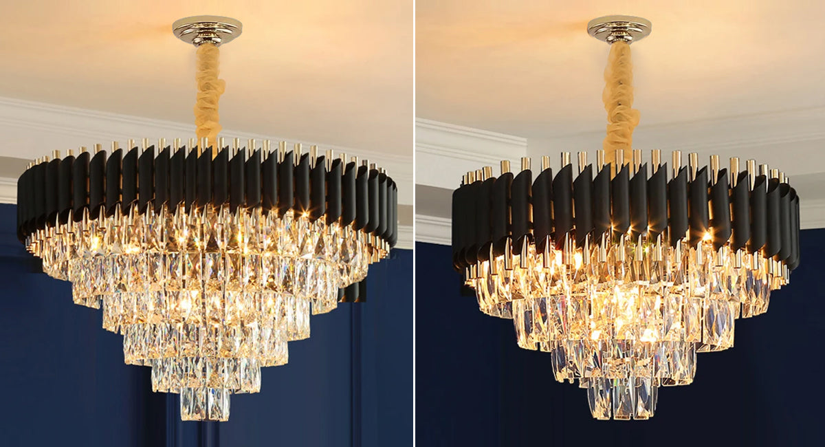 Black luxury crystal chandelier for dining room light Ethereal