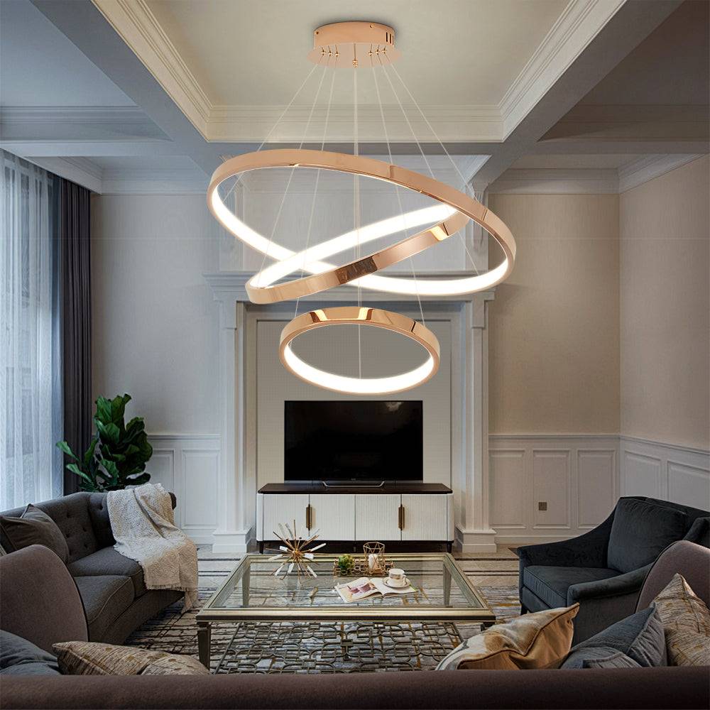 Golden living room rings hanging chandelier Exquisite