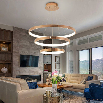 Golden living room rings hanging chandelier Exquisite