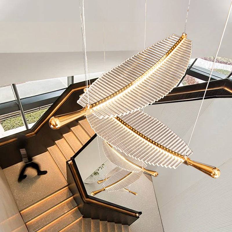 Feather crystal chandelier Feather Staircase