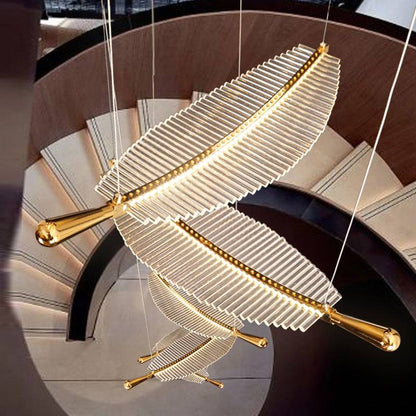 Feather crystal chandelier Feather Staircase