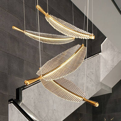 Feather crystal chandelier Feather Staircase