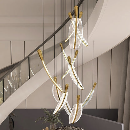 Feather crystal chandelier Feather Staircase