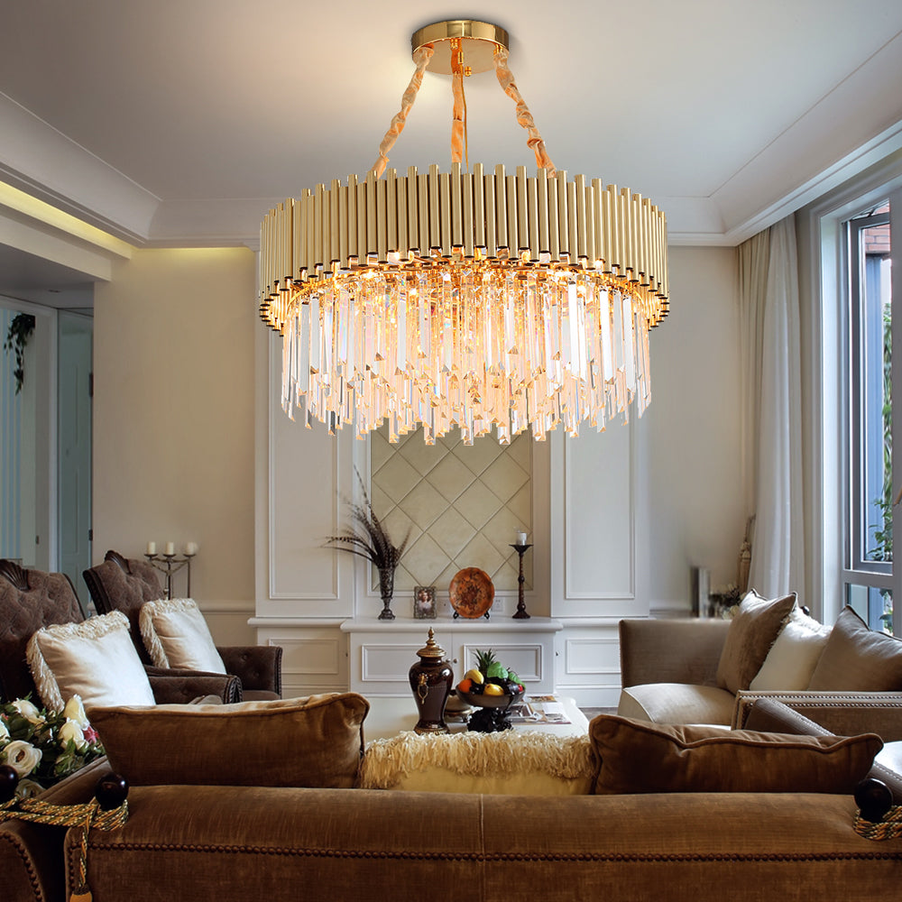 round crystal chandelier Gleam