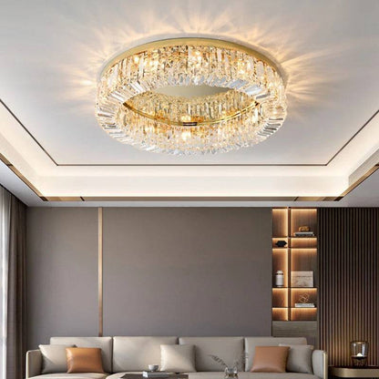 living room crystal chandelier Glossy Ceiling