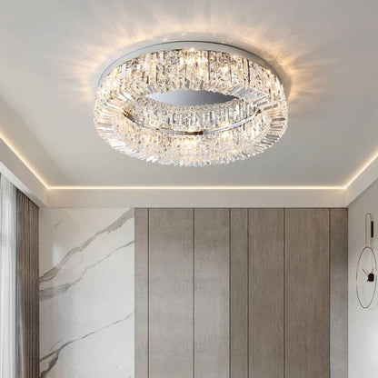 living room crystal chandelier Glossy Ceiling