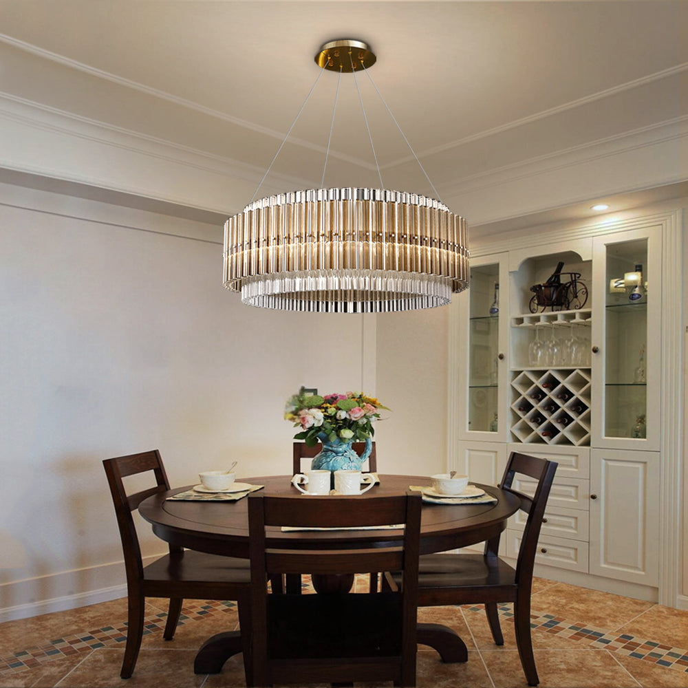 living room round crystal chandelier Gorgeous