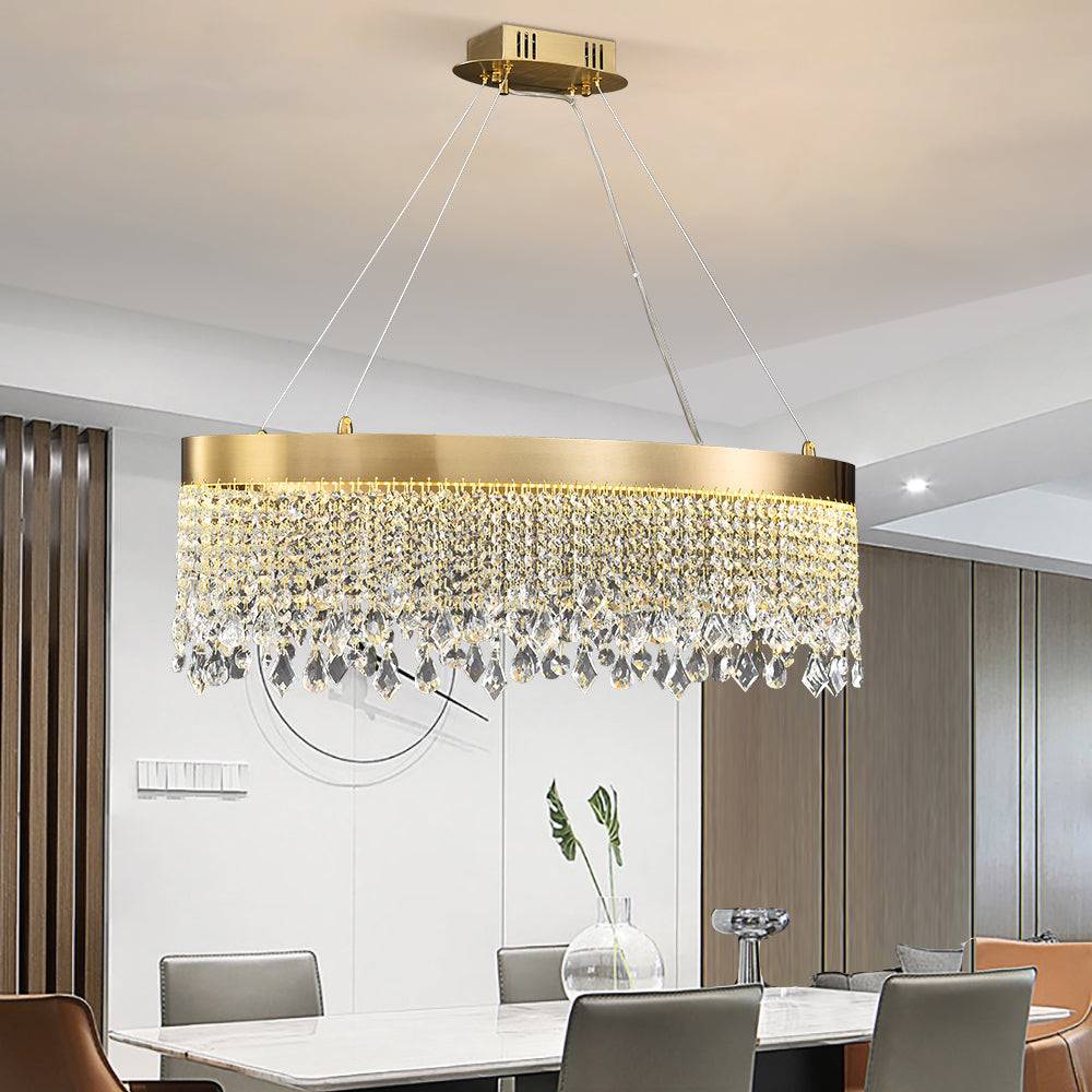 oval crystal chandelier Graceful Pendant-Oval