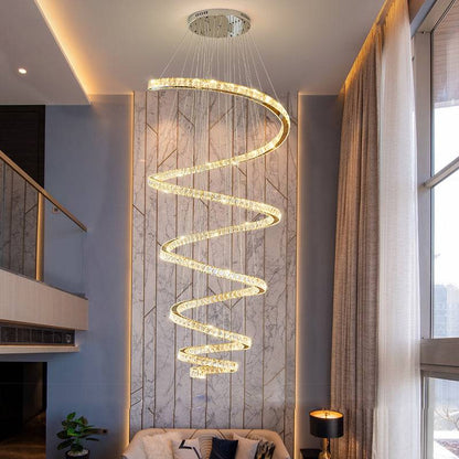 Helix crystal chandelier for lobby