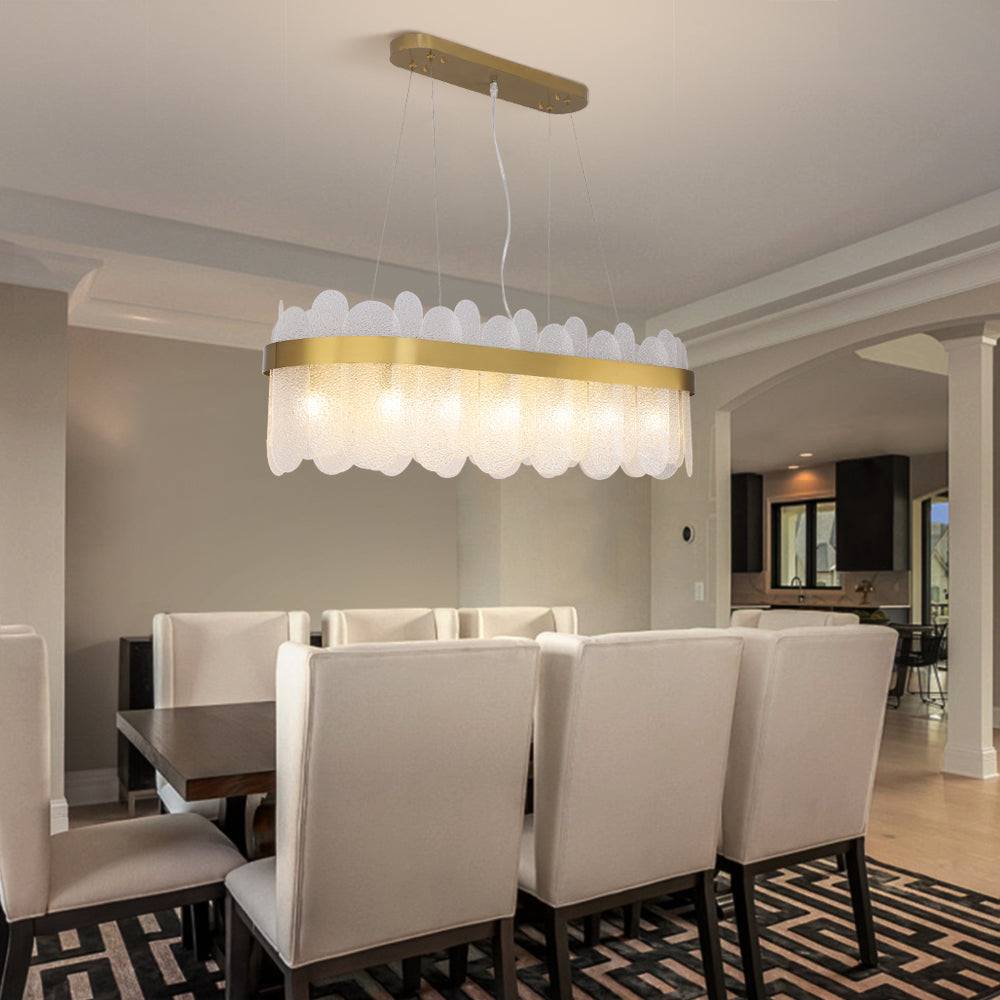 Glass rectangular living room chandelier Horizon Pendant