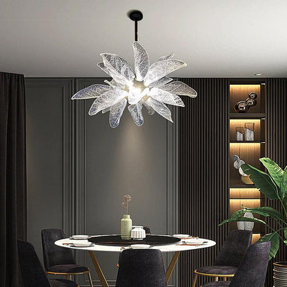 Acrylic led chandelier for dining room lamp Leaf Pendant yoogee