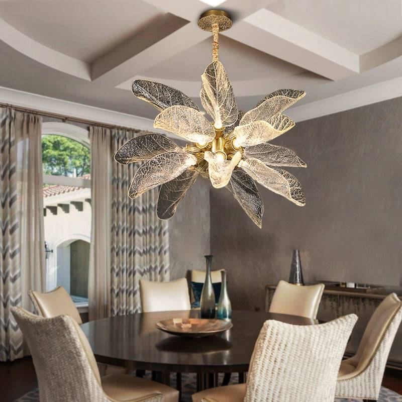 Acrylic led chandelier for dining room lamp Leaf Pendant