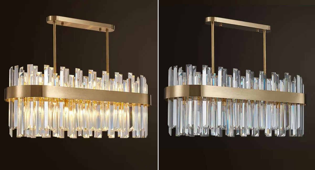 Staggered crystal rectangle chandelier Lgnis Pendant