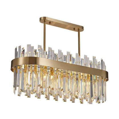 Staggered crystal rectangle chandelier Lgnis Pendant yoogee