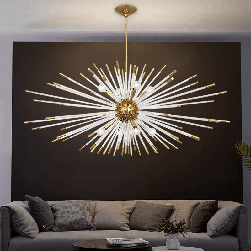 Explosion Shaped Crystal Rod Living Room Chandelier Luminous stick