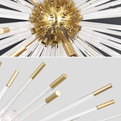 Explosion Shaped Crystal Rod Living Room Chandelier Luminous stick detail