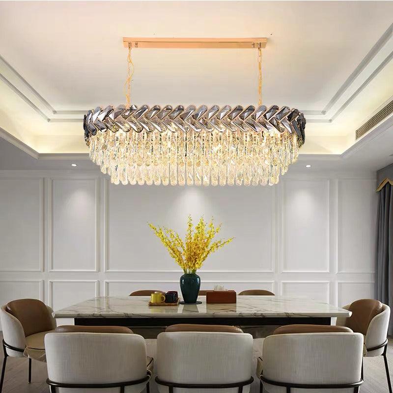 dining room oval crystal chandelier Magnificent Pendant yoogee