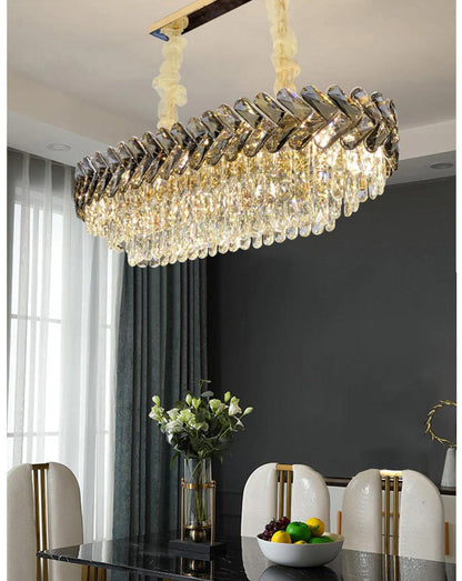 dining room oval crystal chandelier Magnificent Pendant yoogee