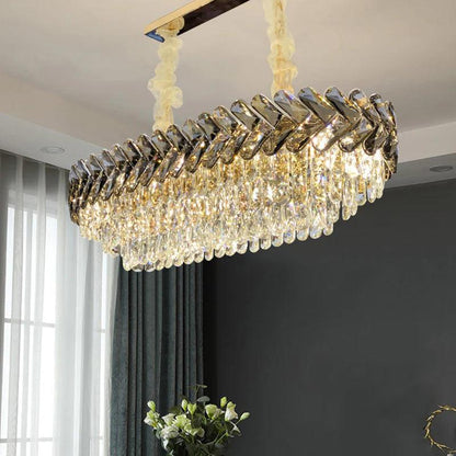 dining room oval crystal chandelier Magnificent Pendant yoogee