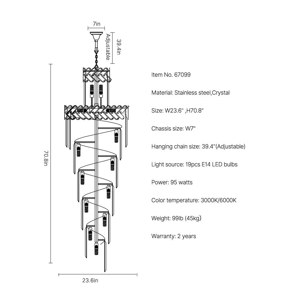 large crystal staircase chandelier  Magnificent Staircase size