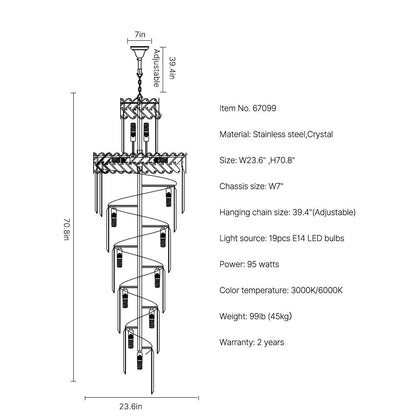 large crystal staircase chandelier  Magnificent Staircase size