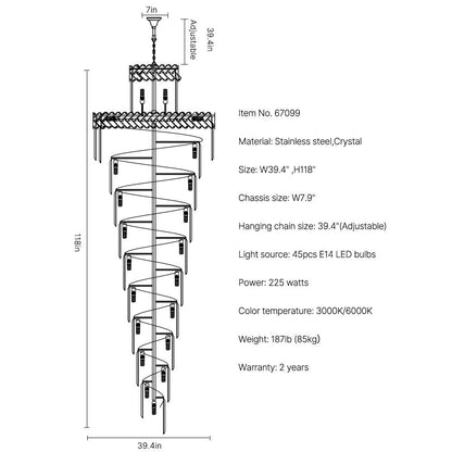 large crystal staircase chandelier  Magnificent Staircase size