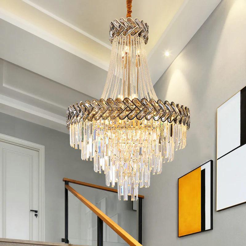 staircase crystal chandelier Magnificent yoogee