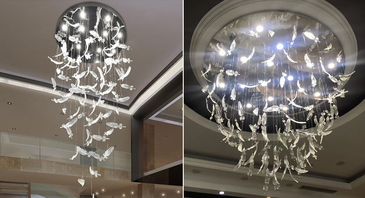 Feather crystal chandelier Melodic