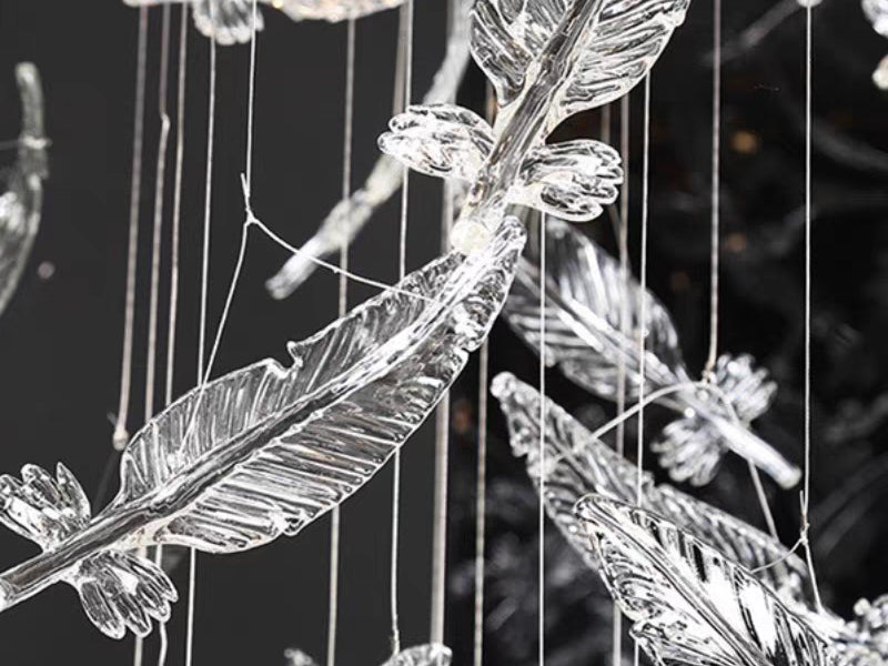 Feather crystal chandelier Melodic Detail