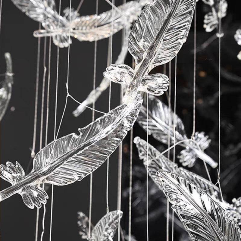 Feather crystal chandelier Melodic Detail