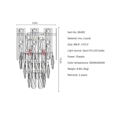 crystal wall light Mirage Sconce size 13.3in
