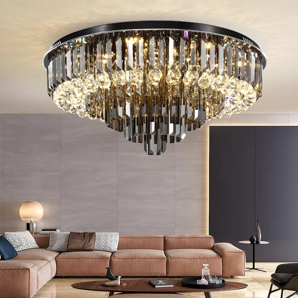 living room crystal chandelier Mysterious Ceiling