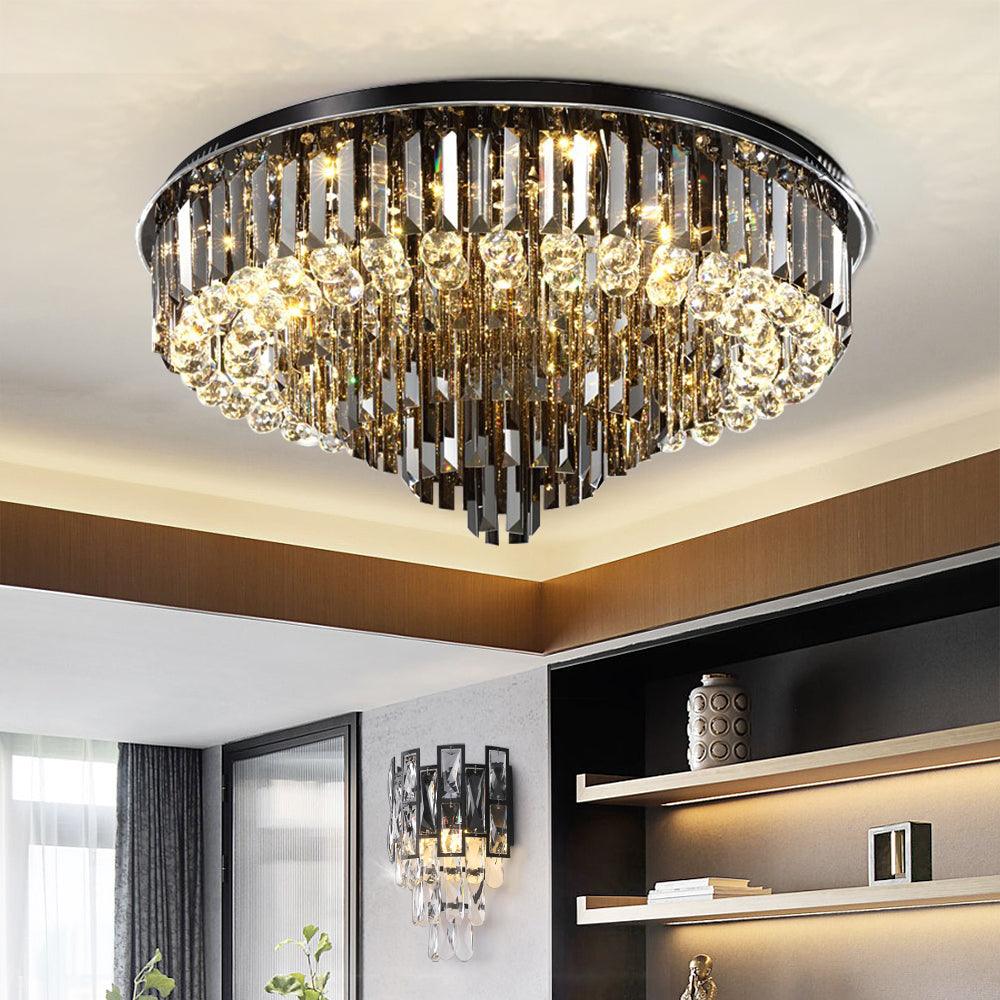 living room crystal chandelier Mysterious Ceiling