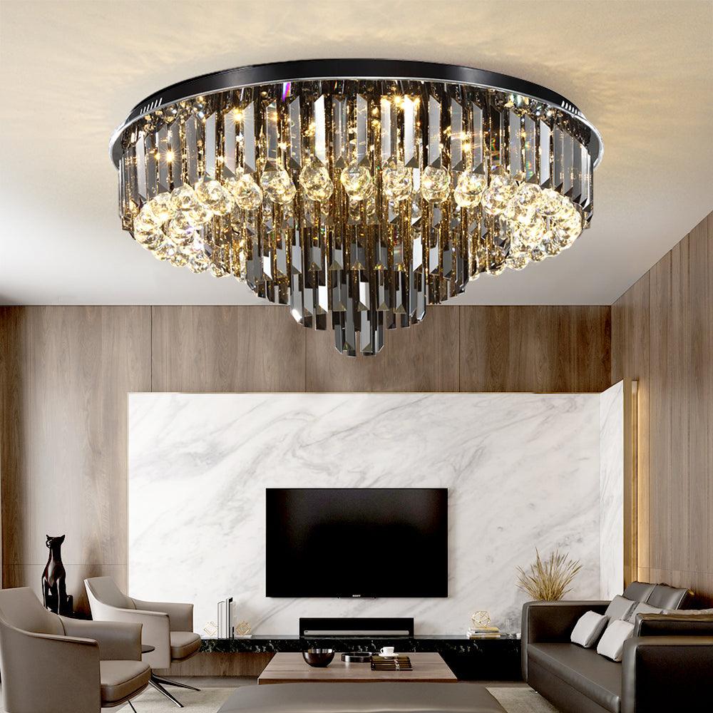 living room crystal chandelier Mysterious Ceiling