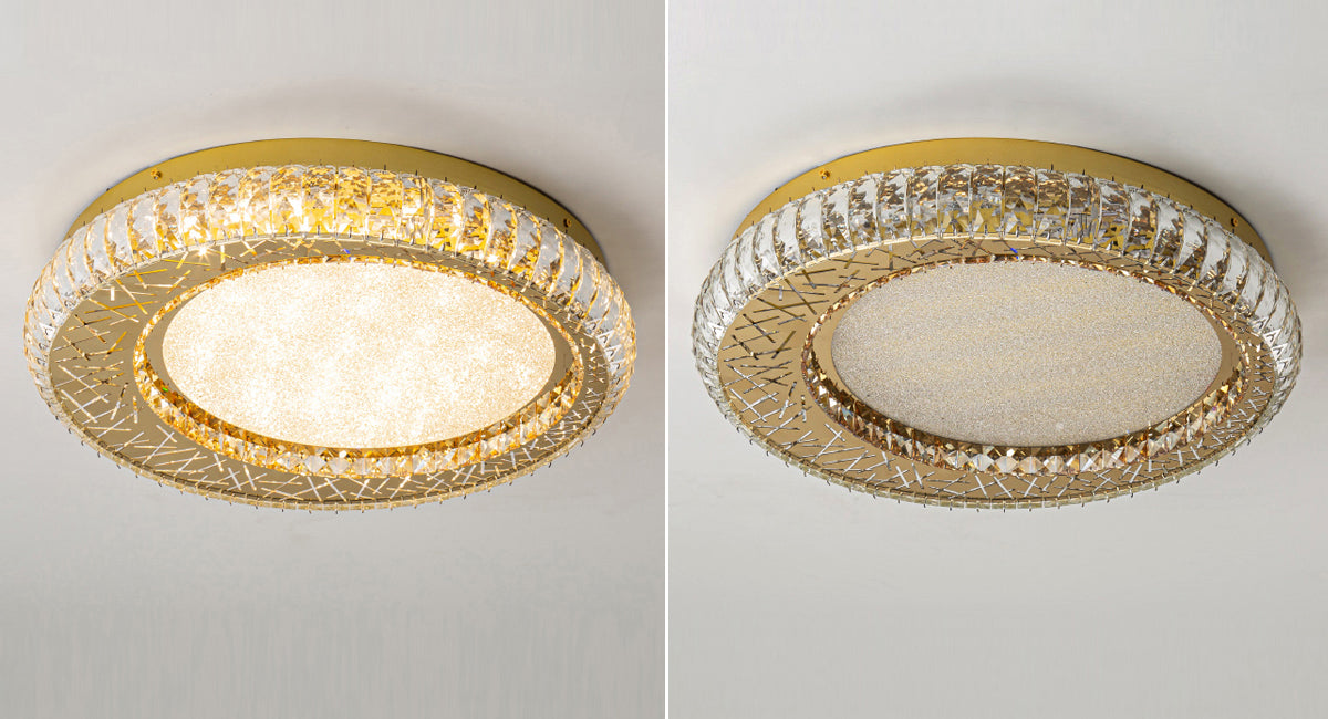 Golden crystal bedroom ceiling lamp Nest Ceiling