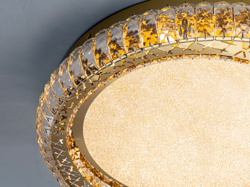 Golden crystal bedroom ceiling lamp Nest Ceiling Detail