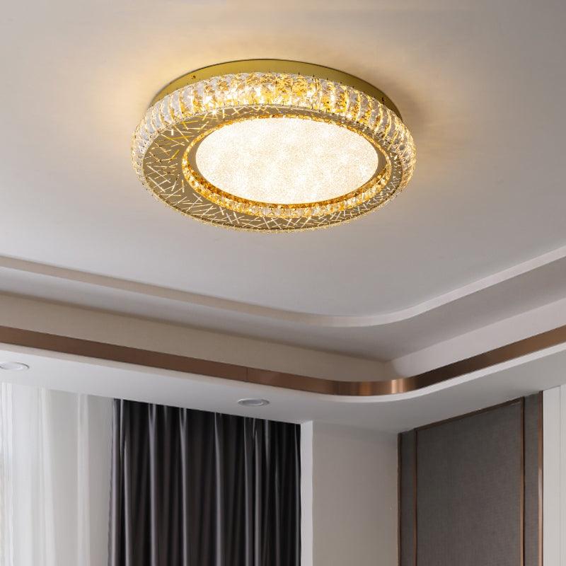 Golden crystal bedroom ceiling lamp Nest Ceiling