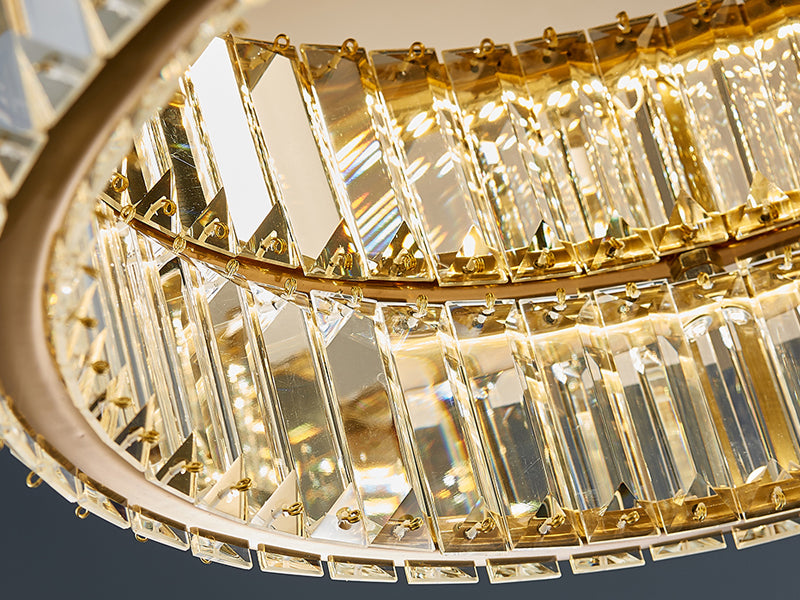 Gold round crystal chandelier Nimbus Ceiling detail