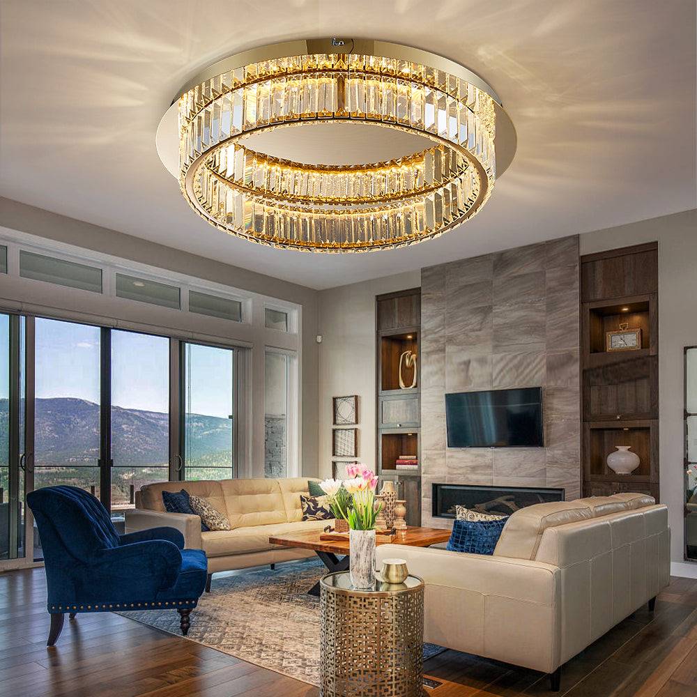 Gold round crystal chandelier Nimbus Ceiling