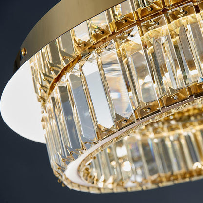 Gold round crystal chandelier Nimbus Ceiling detail