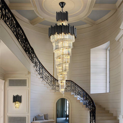 villa crystal chandelier Nocturne Staircase