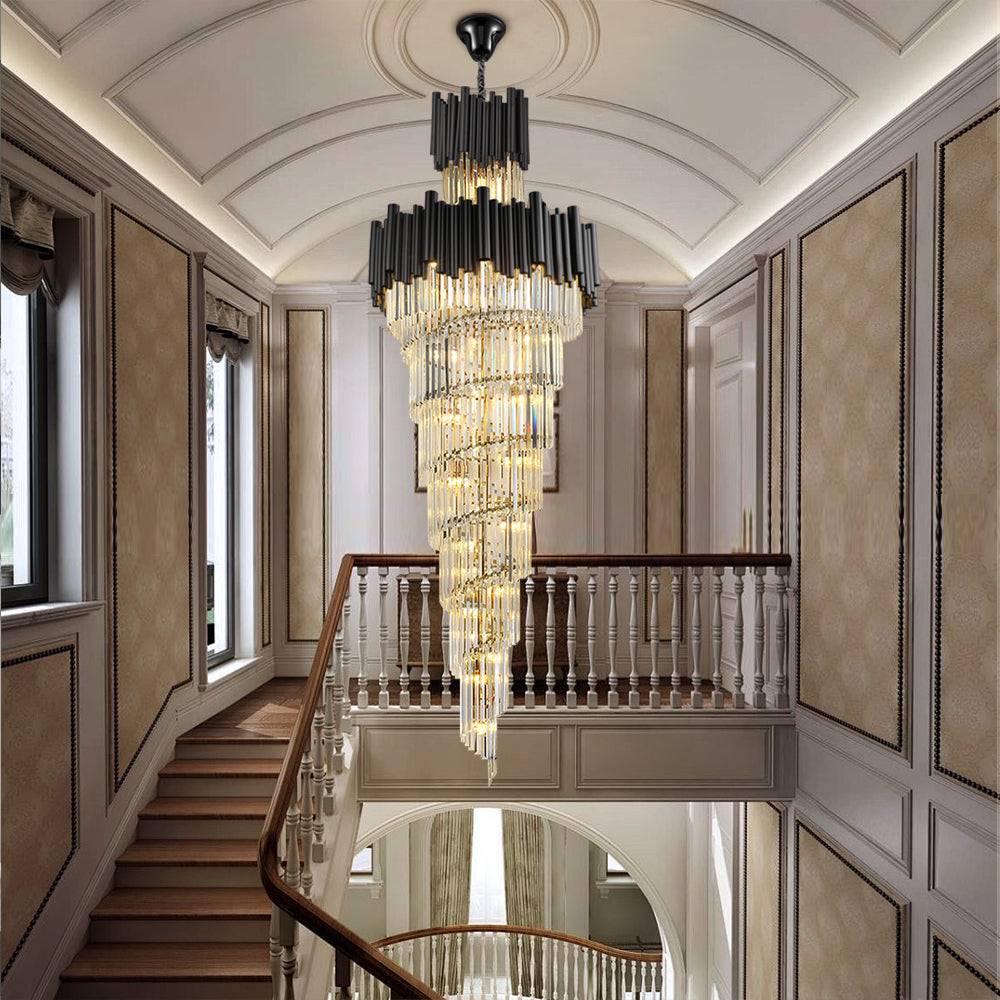 villa crystal chandelier Nocturne Staircase