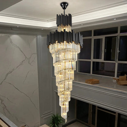 villa crystal chandelier Nocturne Staircase